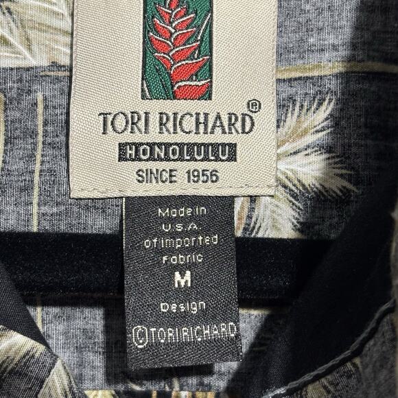 VTG Tori Richard Hawaiian Shirt Men’s MED Blue Floral Aloha Honolulu Resort USA - Picture 3 of 11